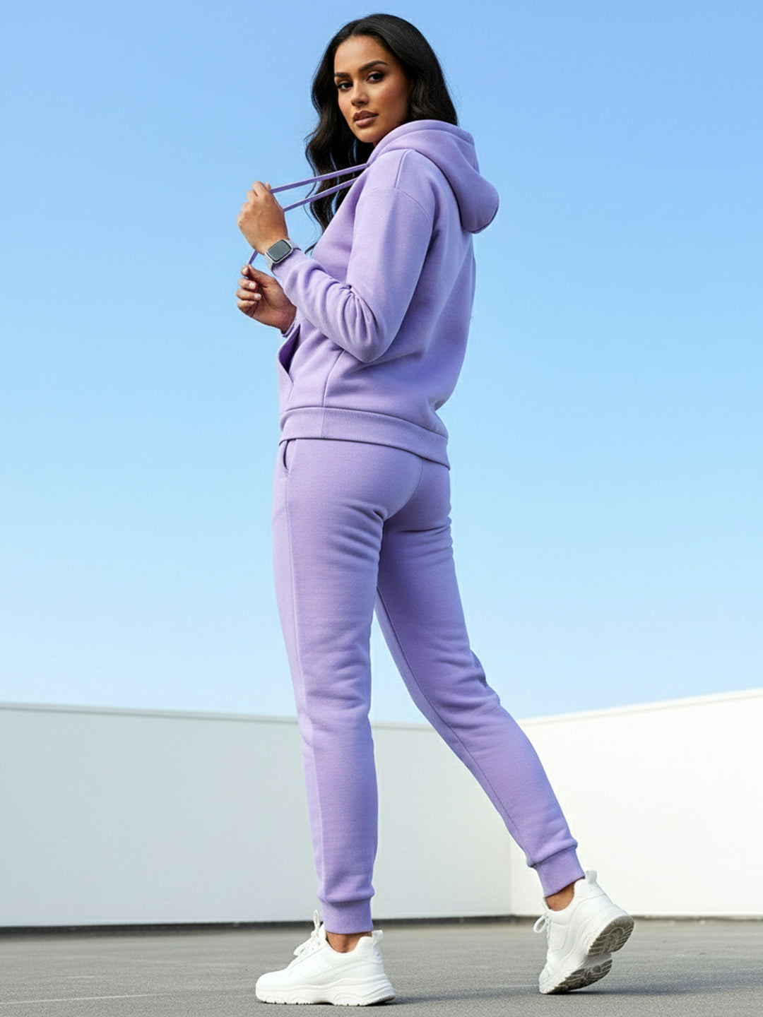 Lilac Thermal Co-ord Set (Hoodie and Jogger Combo)