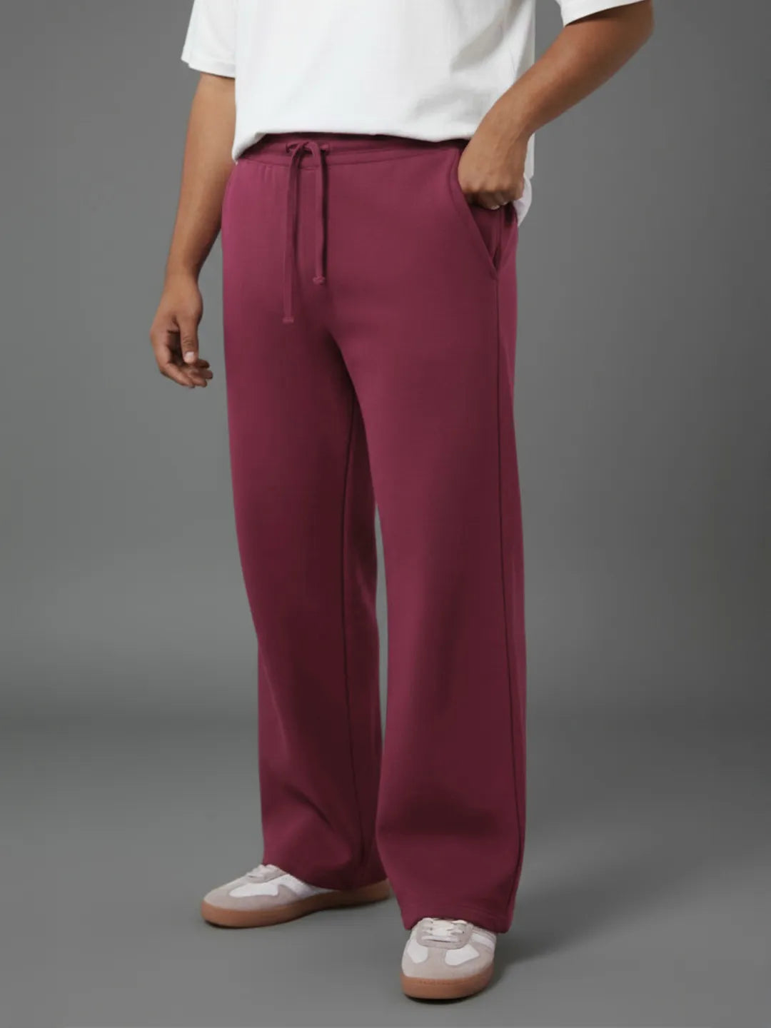 Deep Red Straight-Fit Joggers