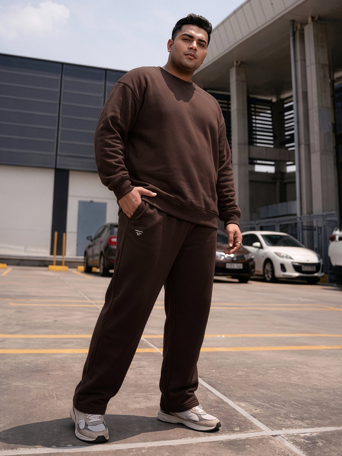 Coffee Brown Straight Fleece Joggers