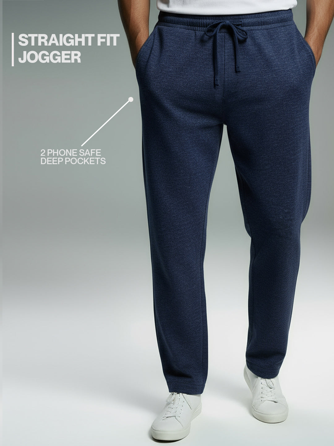 Navy Straight-Fit Joggers