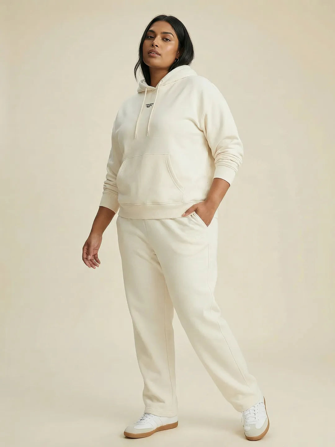 Off-White Straight Thermal Co-ord Set (Hoodie & Straight Fit Tracks Combo)