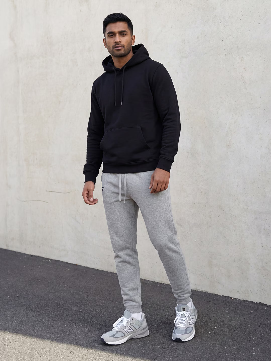 Grey Melange Baggy Joggers