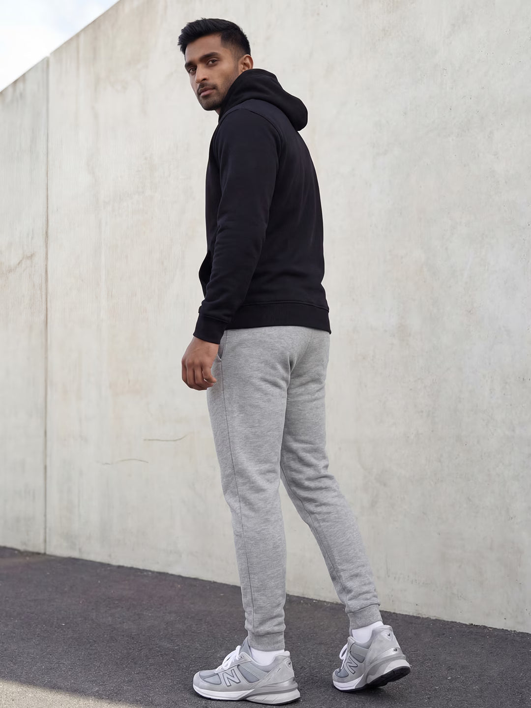 Grey Melange Baggy Joggers