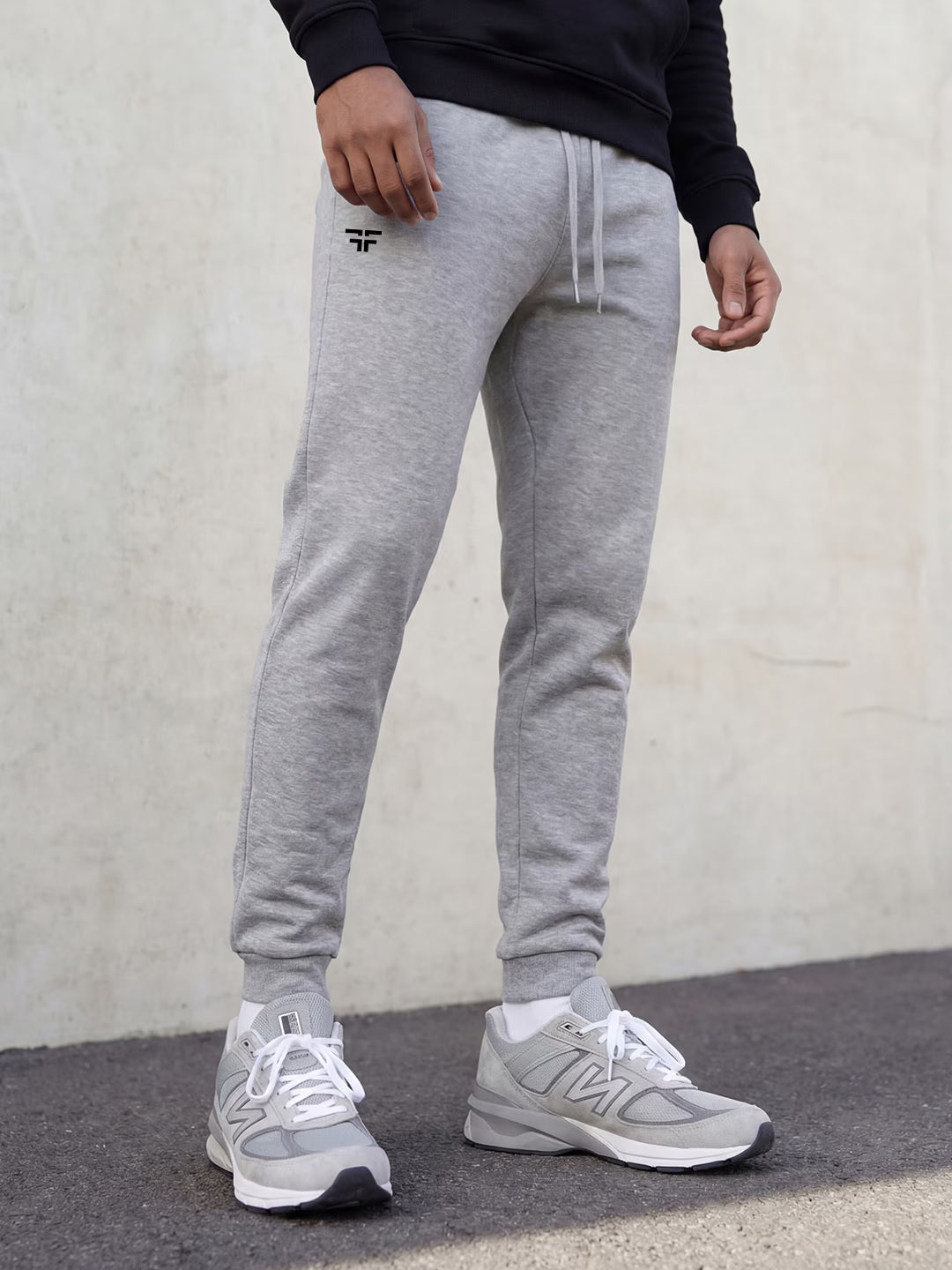 Grey Melange Baggy Joggers