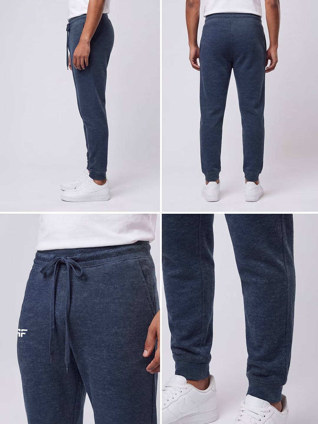 Blue Melange Baggy Joggers