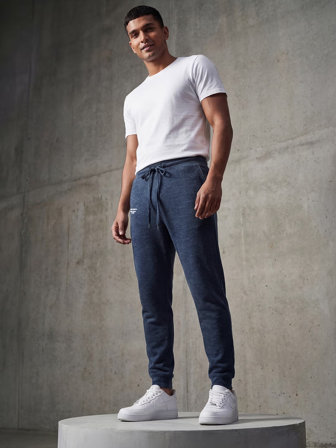 Blue Melange Baggy Joggers