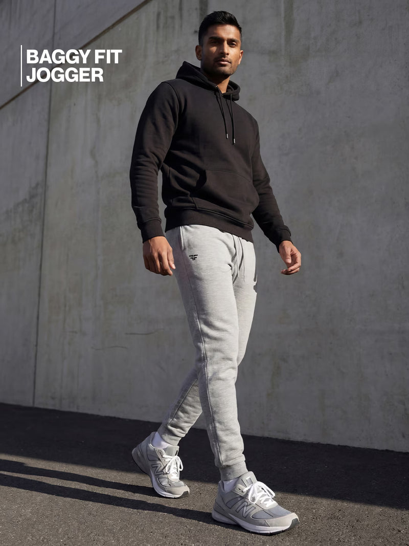 Grey Melange Baggy Joggers