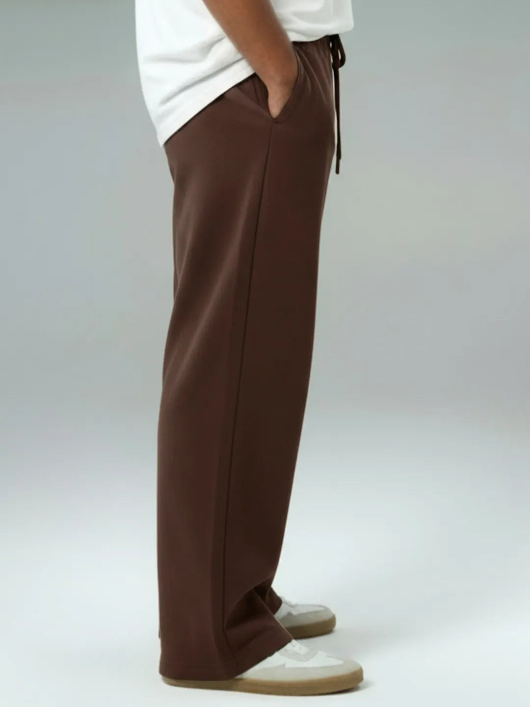 Coffee Brown Straight-Fit Joggers