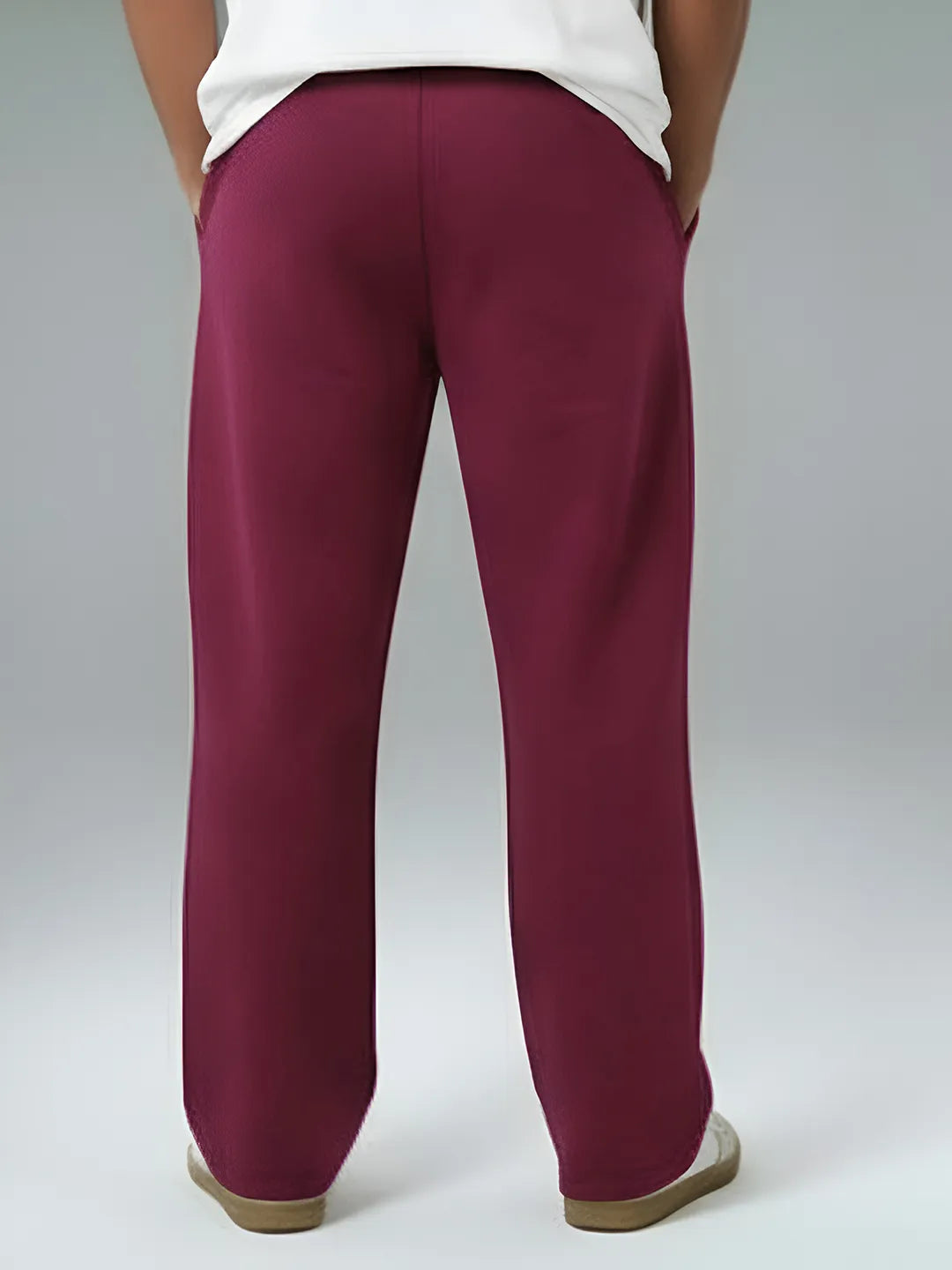 Deep Red Straight-Fit Joggers