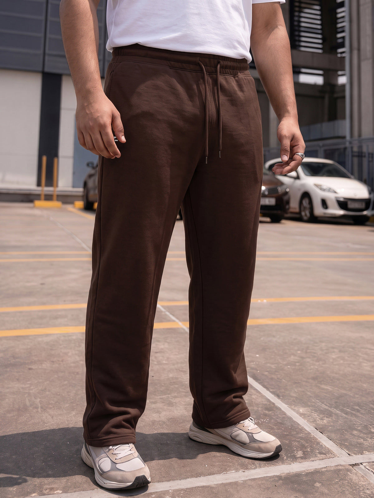 Coffee Brown Straight Fleece Joggers