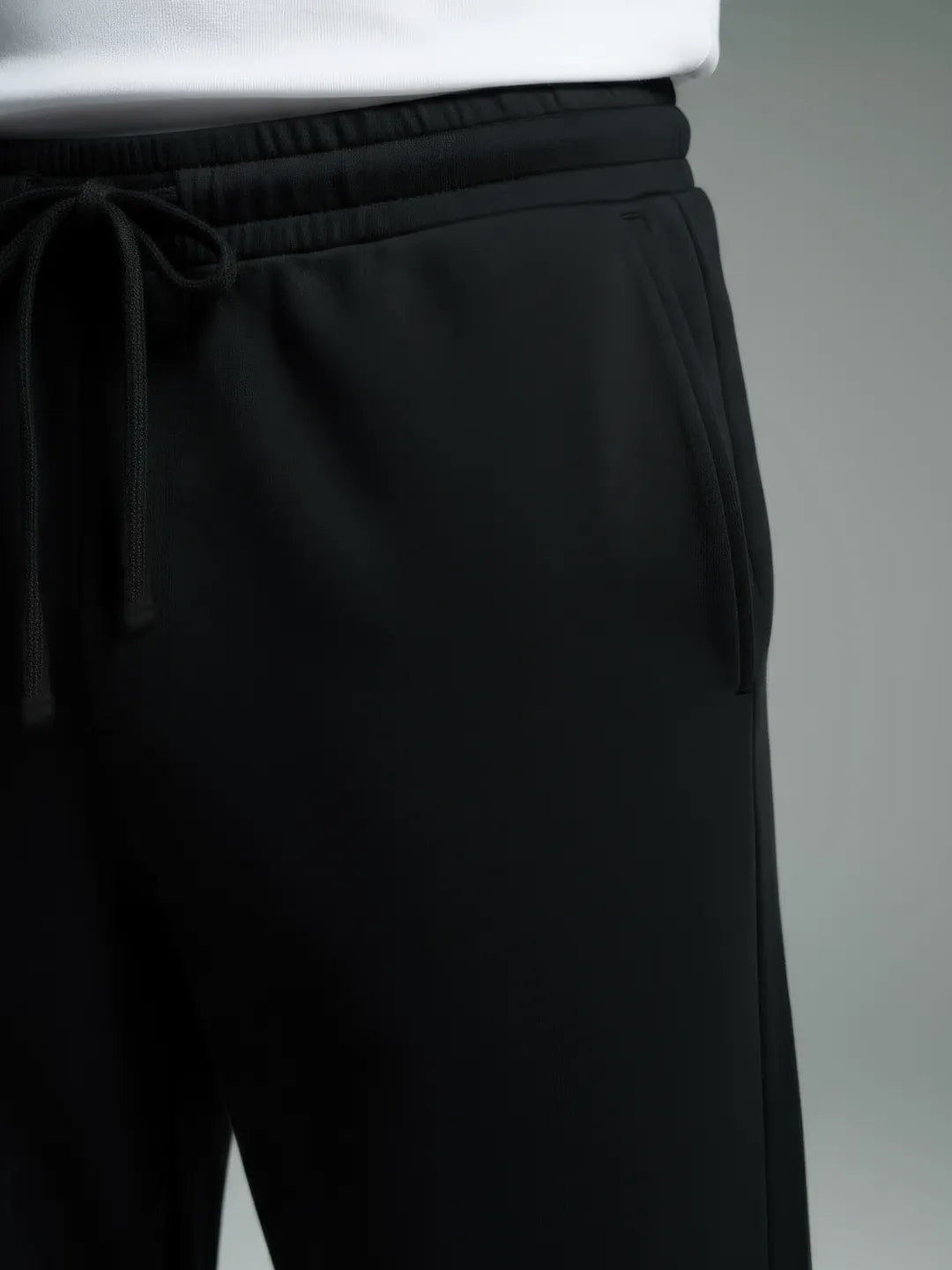 Jet Black Straight-Fit Joggers