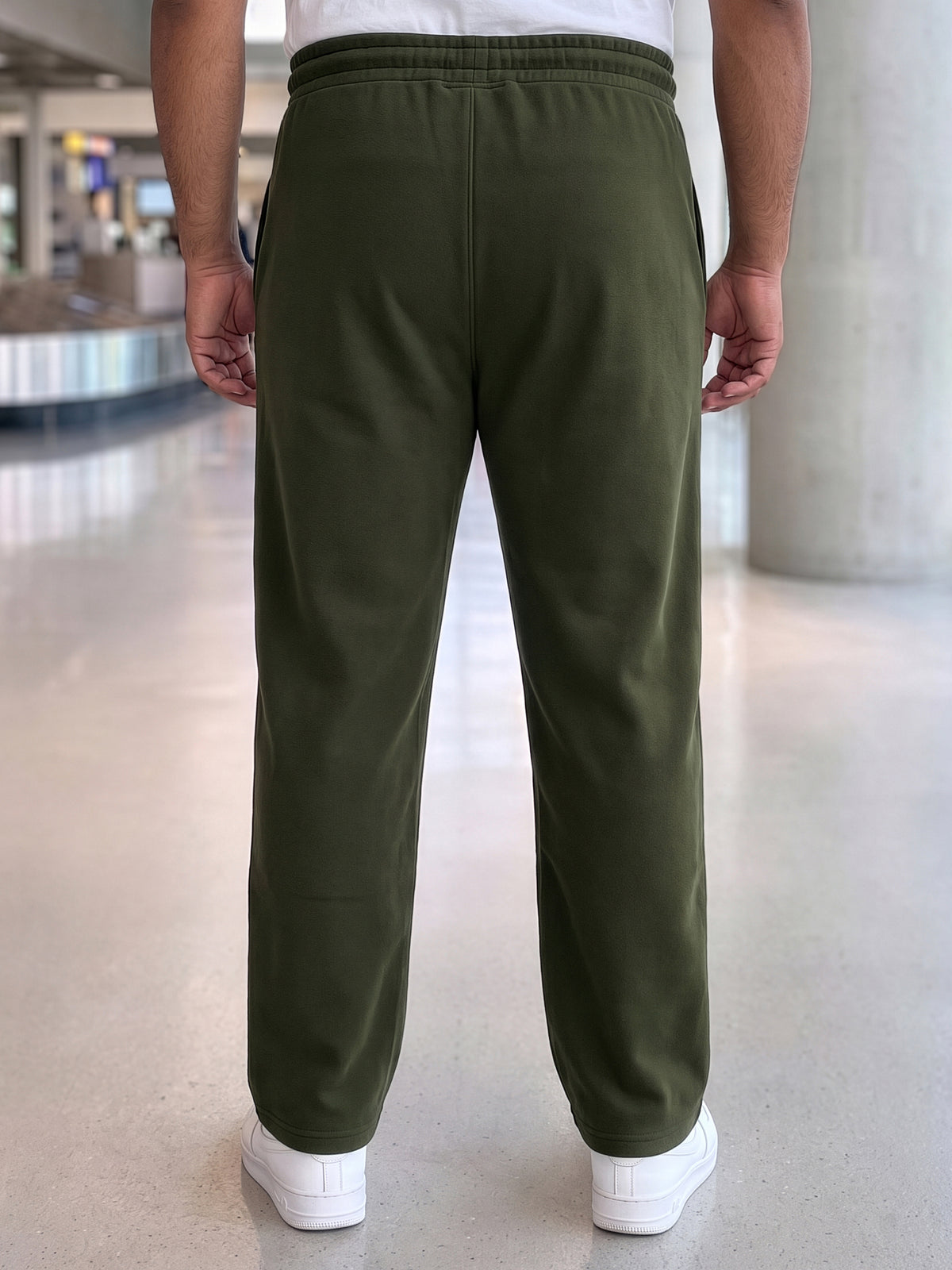 Green Straight Fleece Joggers