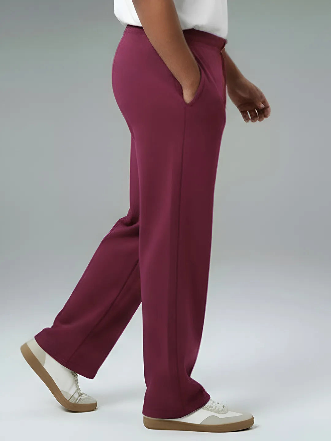Deep Red Straight-Fit Joggers