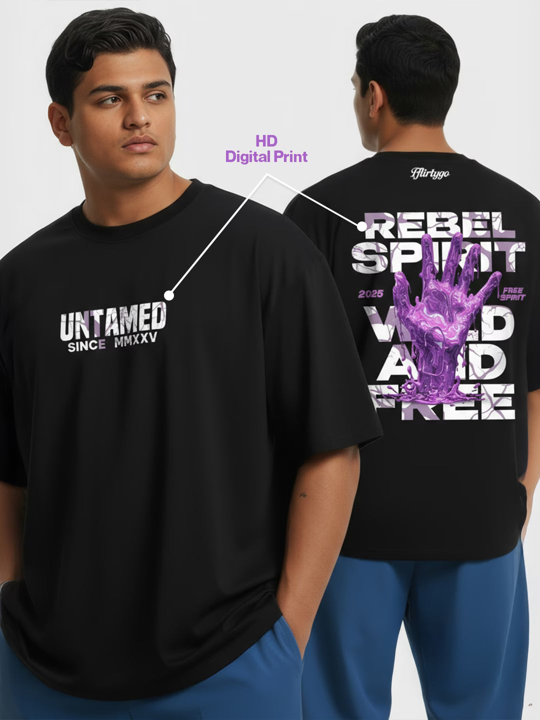 Rebel Spirit Wild And Free Men's Oversized T-Shirt