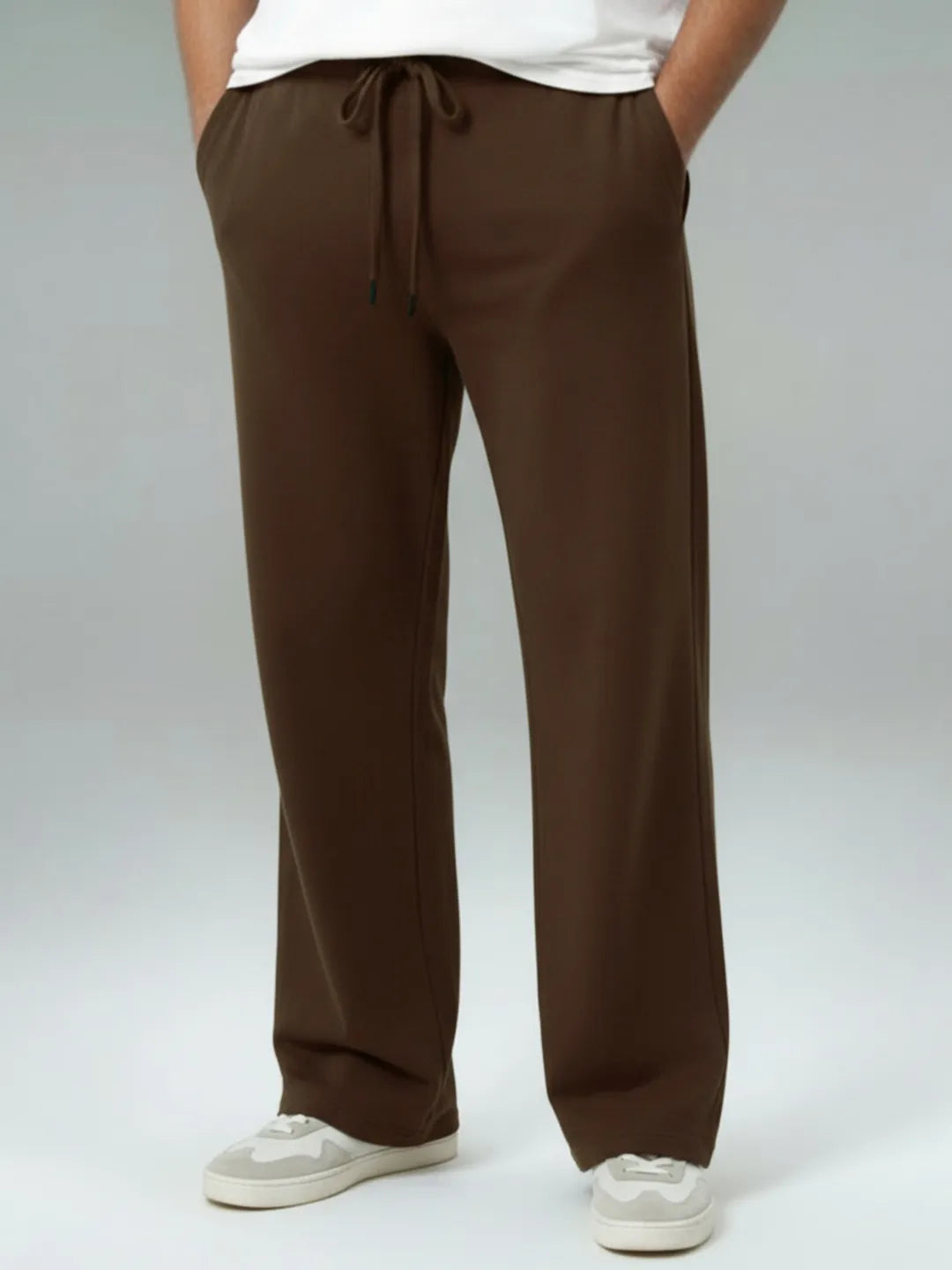 Coffee Brown Straight-Fit Joggers