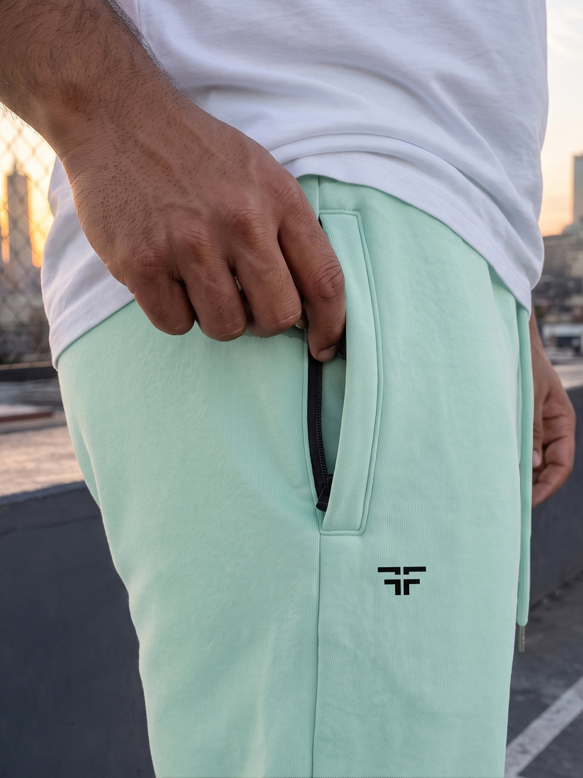 Sea Green Straight Fleece Joggers