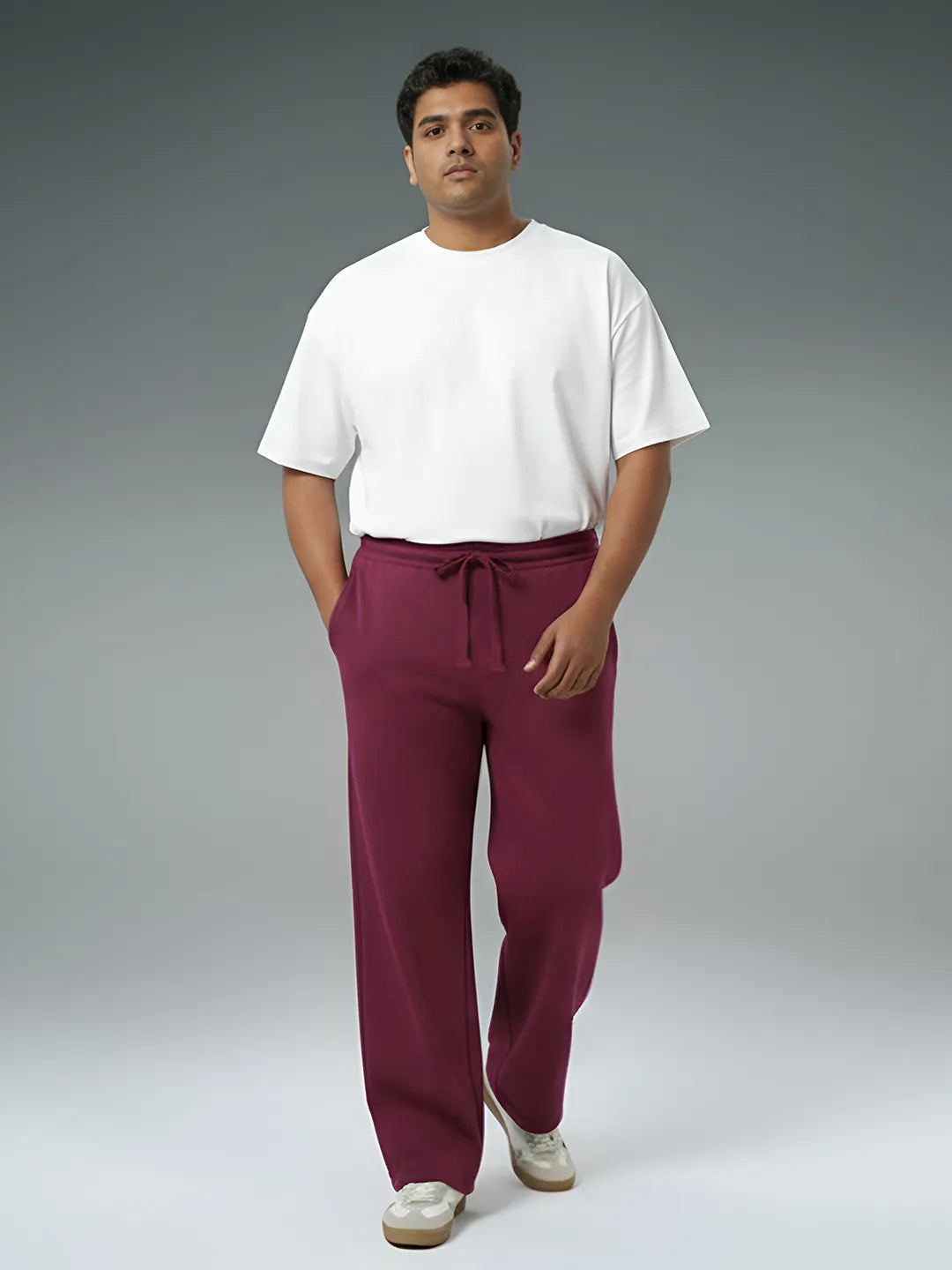 Deep Red Straight-Fit Joggers