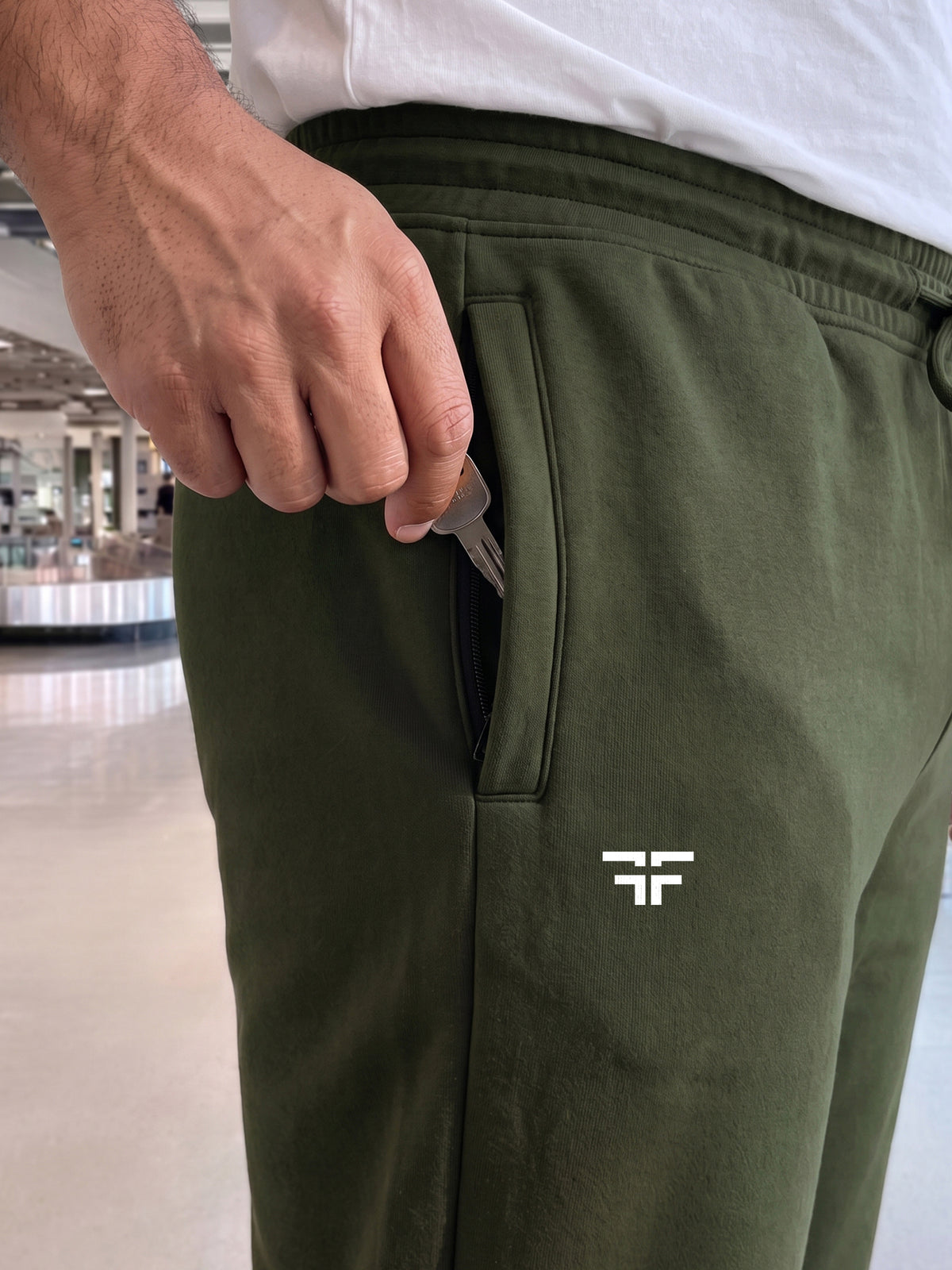 Green Straight Fleece Joggers