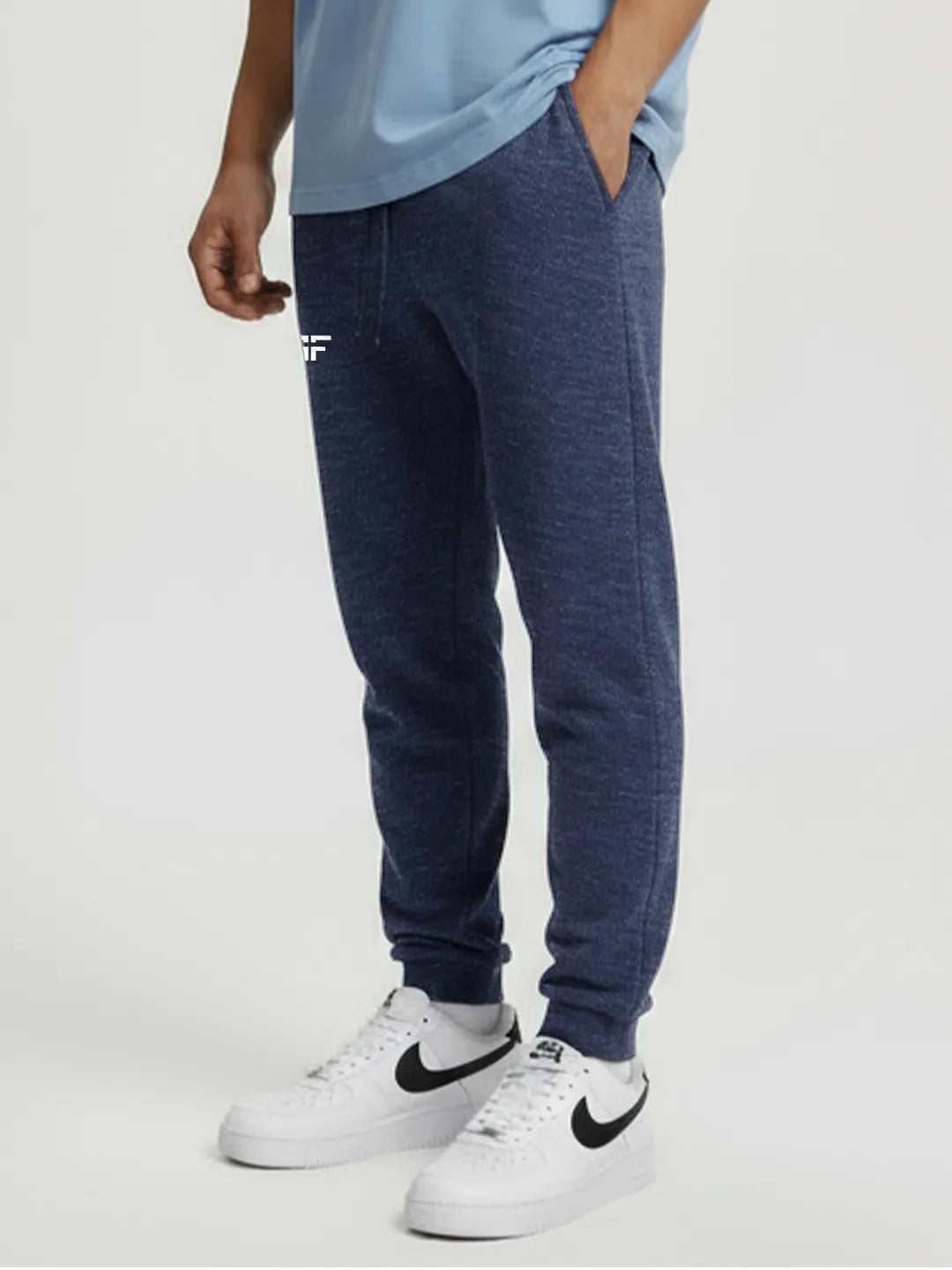 Blue Melange Baggy Joggers