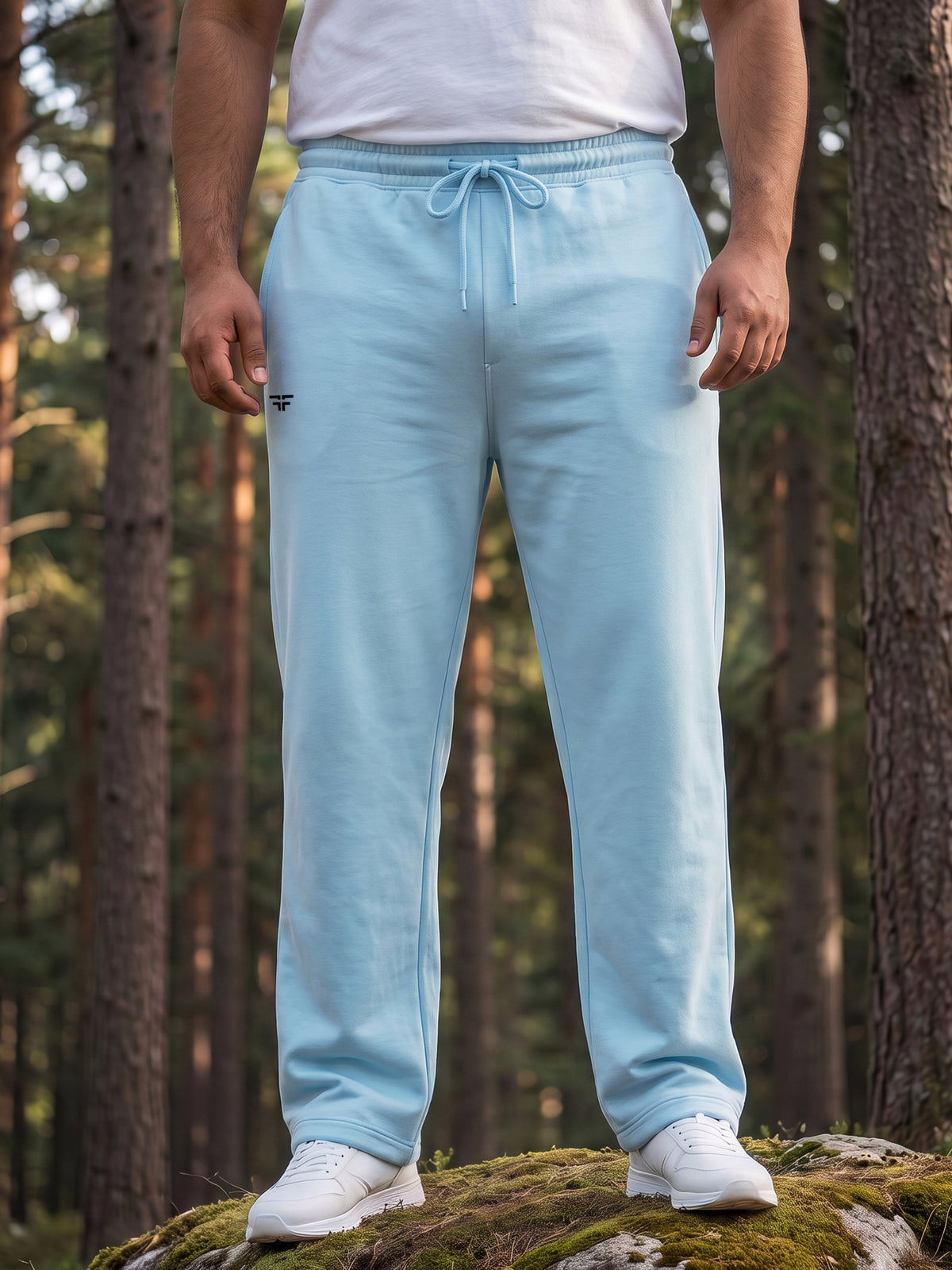 Turquoise Straight Fleece Joggers
