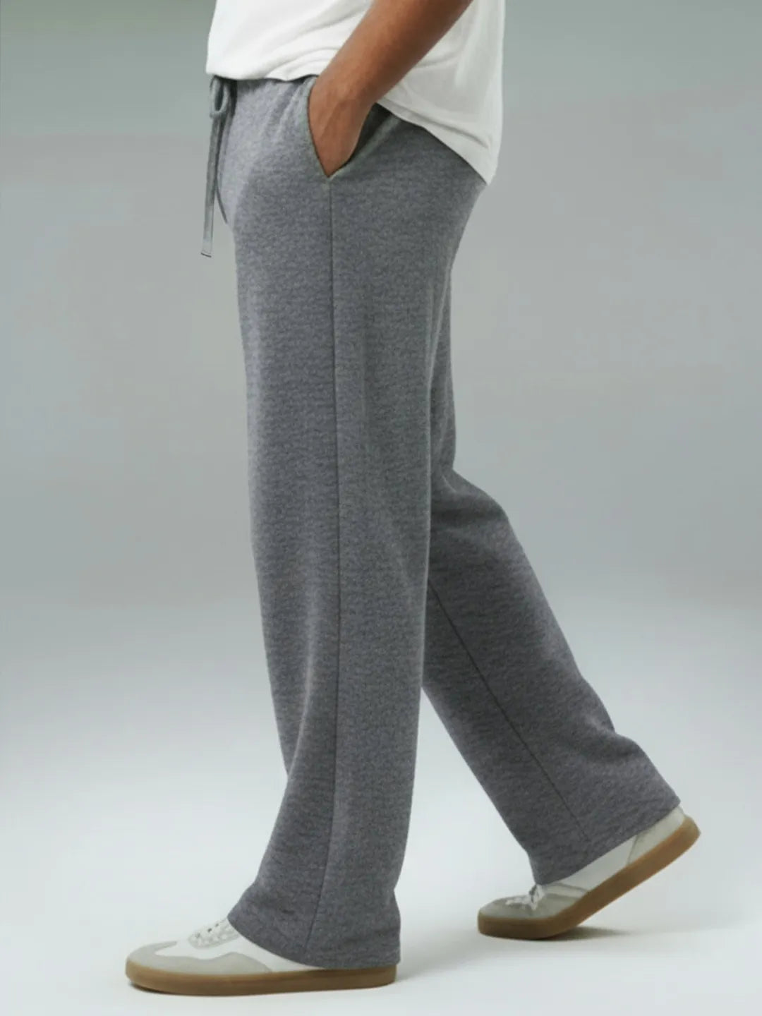 Grey Straight-Fit Joggers