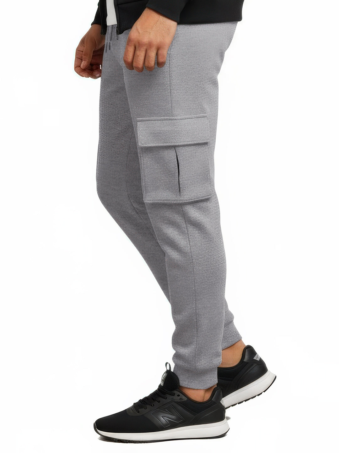 Grey Melange Joggers w/ Box Pockets