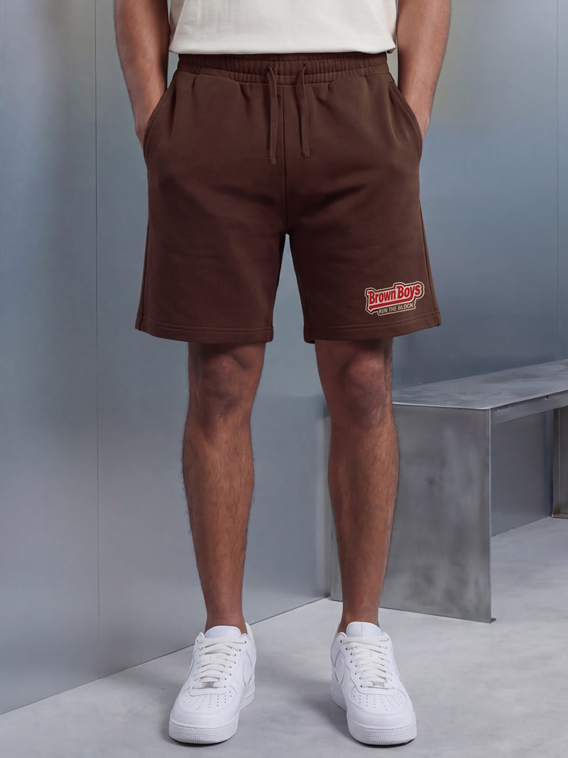 Brown Boys Cotton Mens Shorts