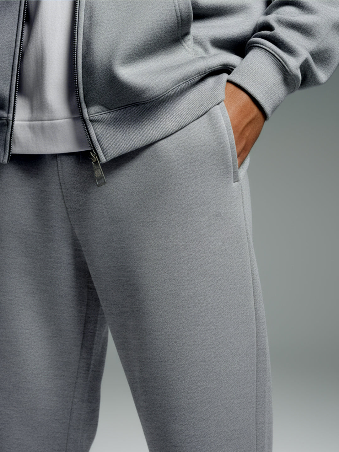Grey Straight-Fit Joggers