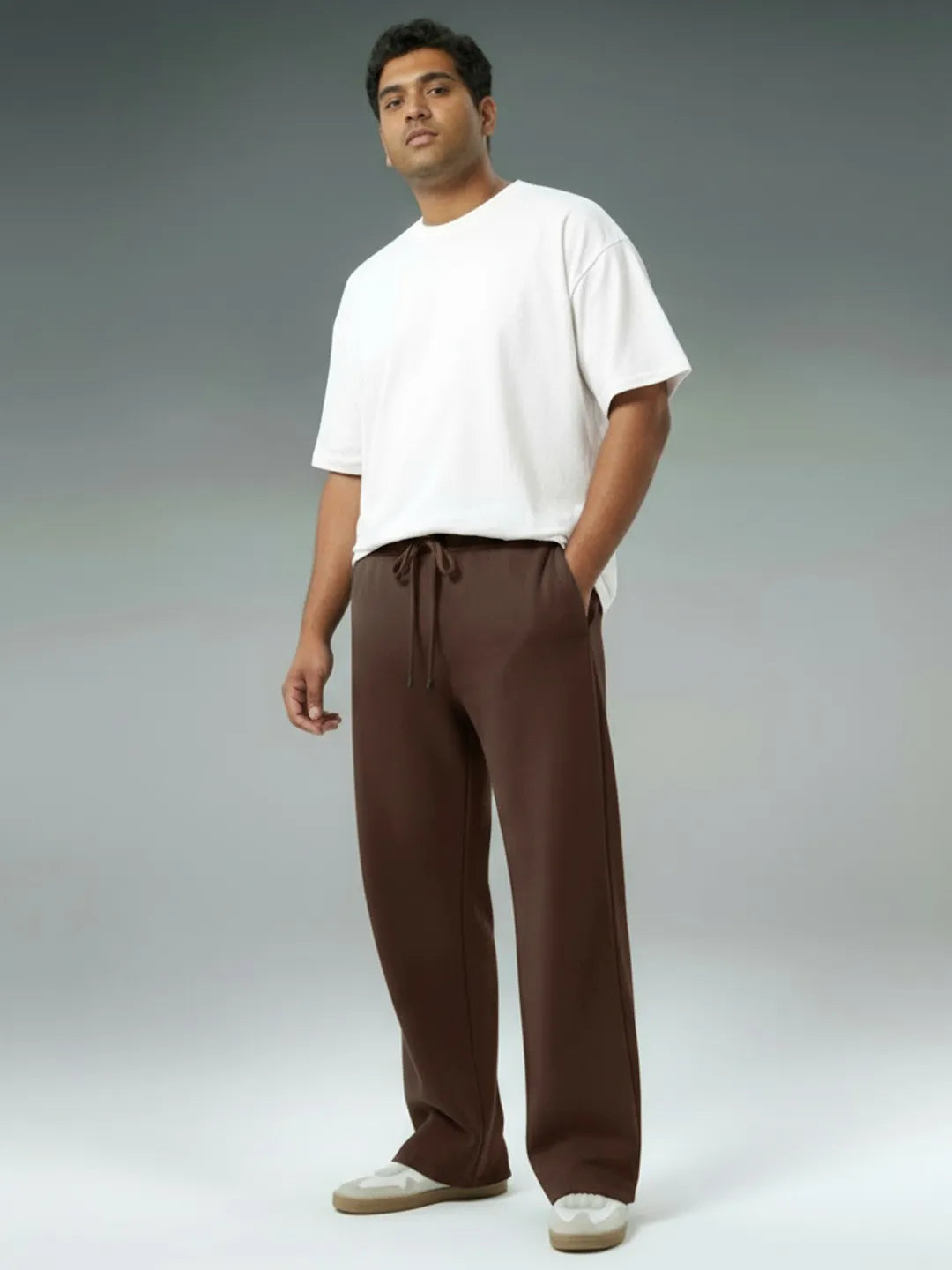 Coffee Brown Straight-Fit Joggers