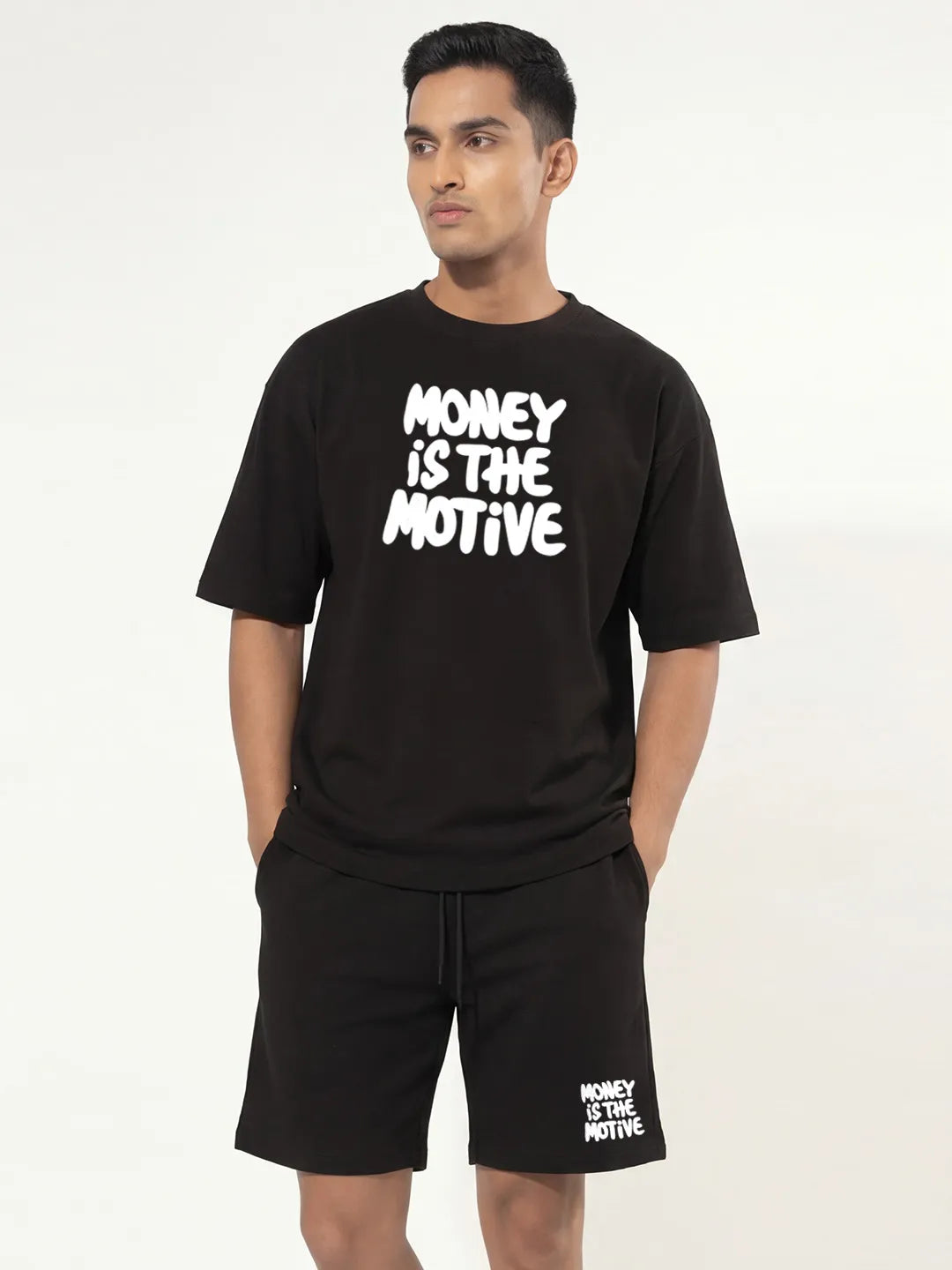 Money Is The Motive Cotton Men's Oversized Coord Sets