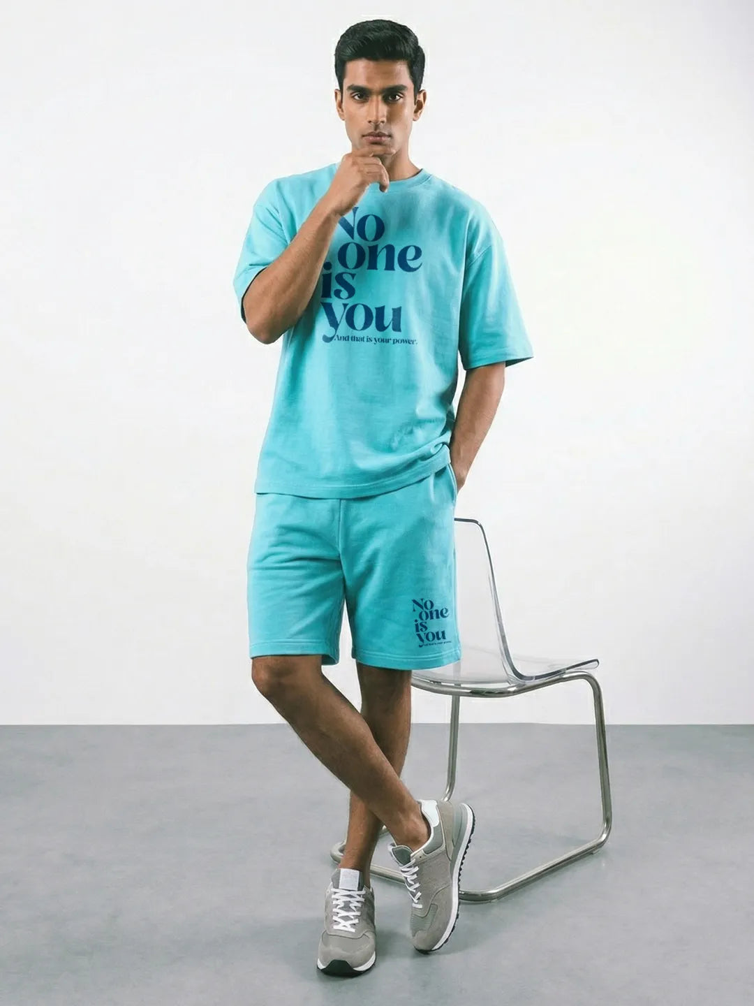 No One Is You Cotton Men's Oversized Coord Sets