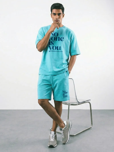 No One Is You Cotton Mens T Shirt and Shorts Combo Set
