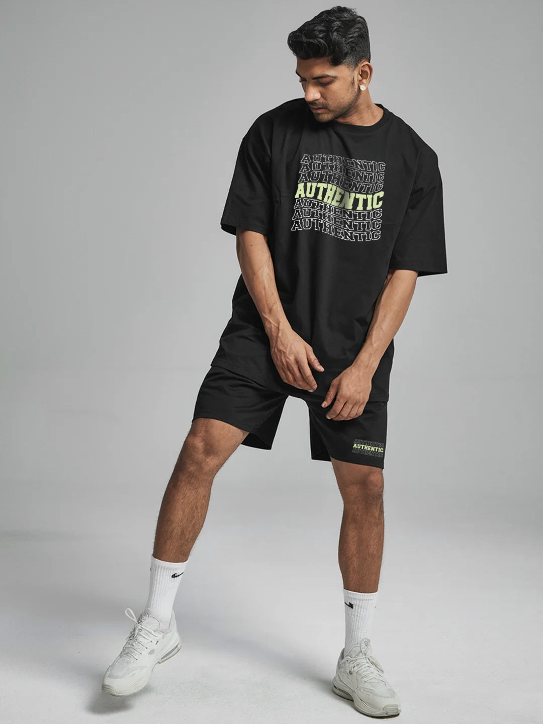 Authentic Cotton Mens T Shirt and Shorts Combo Set