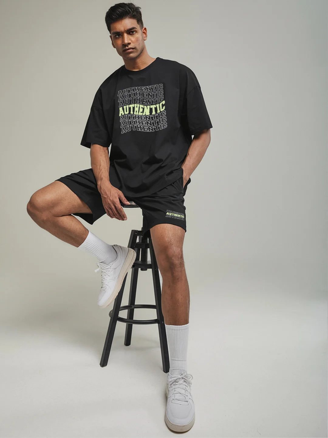 Authentic Cotton Mens T Shirt and Shorts Combo Set