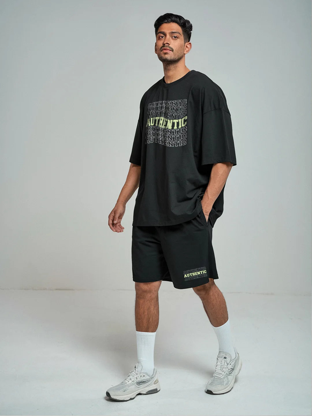 Authentic Cotton Mens T Shirt and Shorts Combo Set