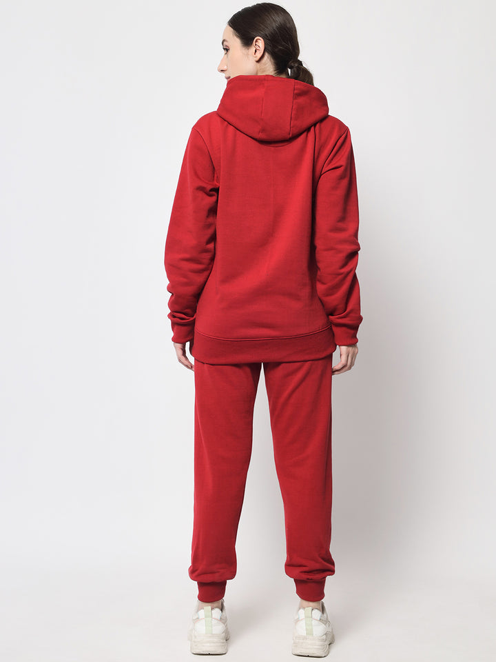 Red Thermal Co-ord Set (Hoodie and Jogger Combo)