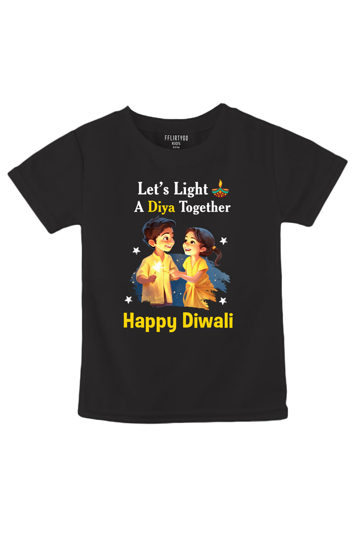Let's Light A Diya Together Happy Diwali Kids T Shirt