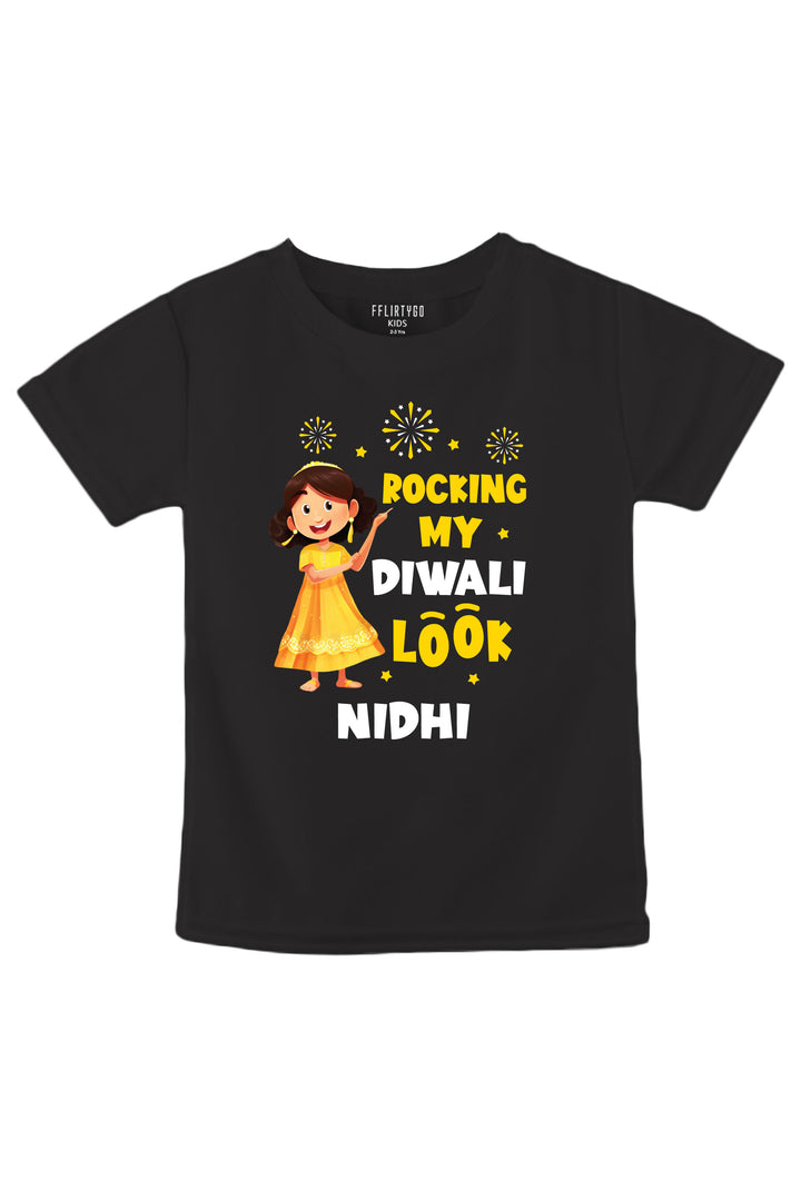 Rocking My Diwali Look Kids T Shirt w/ Custom Name