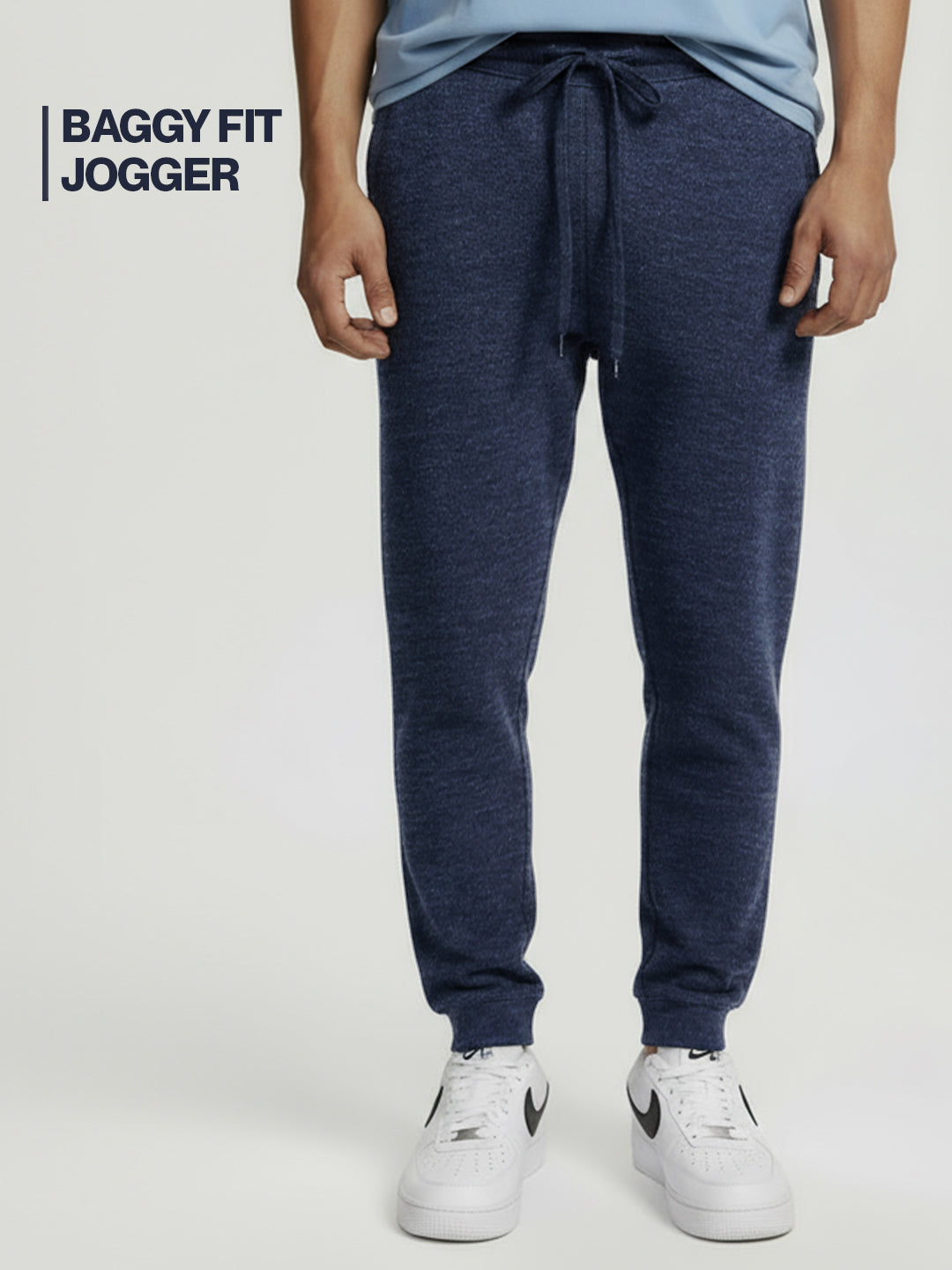 Blue Melange Baggy Joggers