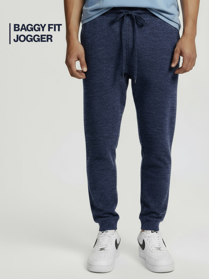 Blue Melange Baggy Joggers