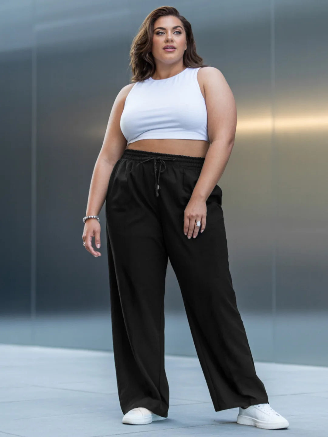 Boardroom Black Flared PJ Pants (Plus Size)