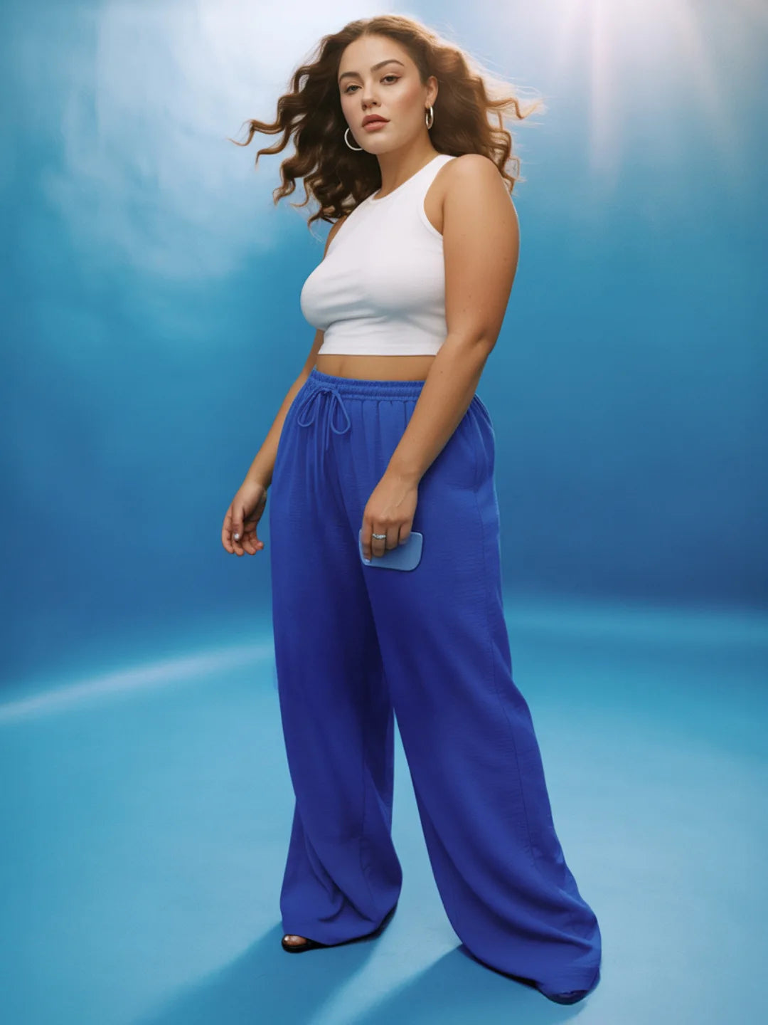Brunch Navy Flared PJ Pants (Plus Size)