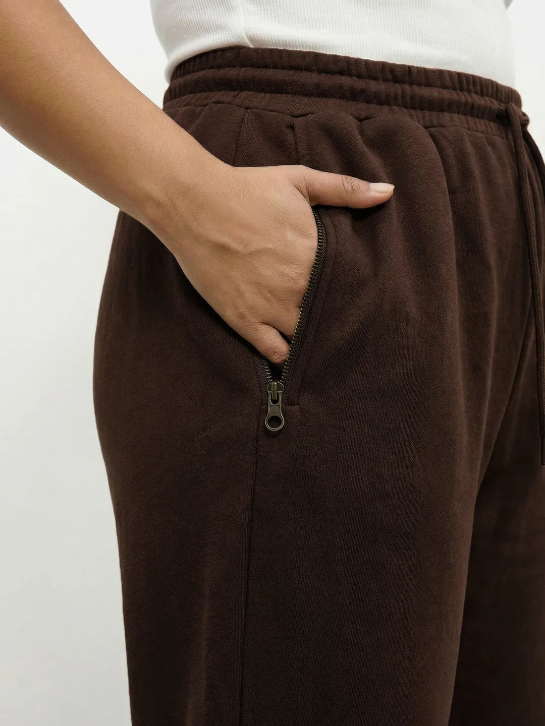 Brown Straight-Fit Joggers