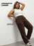 Brown Straight-Fit Joggers