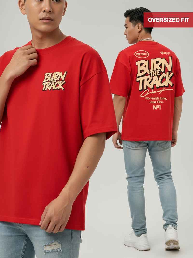 Burn The Track Men's Oversized T-Shirt