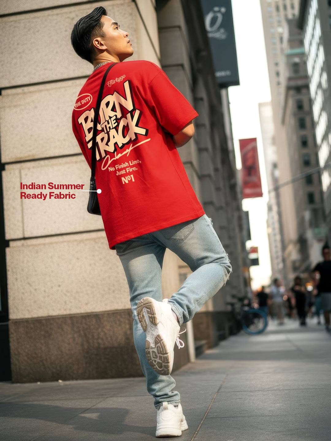 Burn The Track Men's Oversized T-Shirt