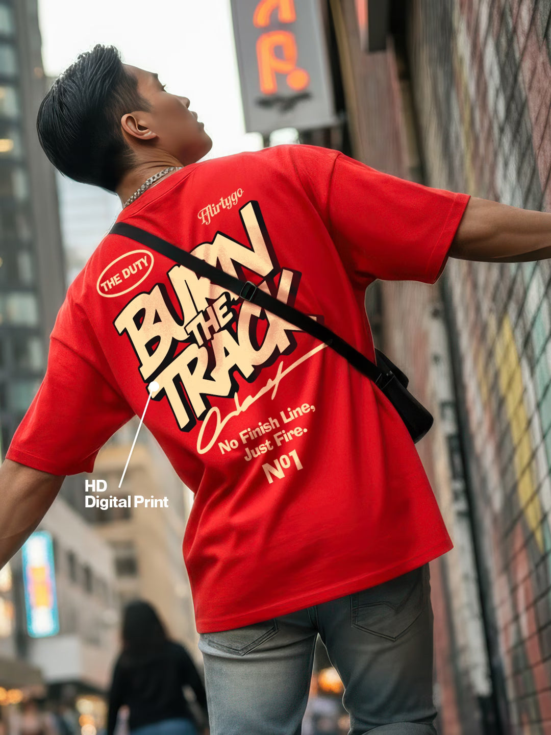 Burn The Track Men's Oversized T-Shirt