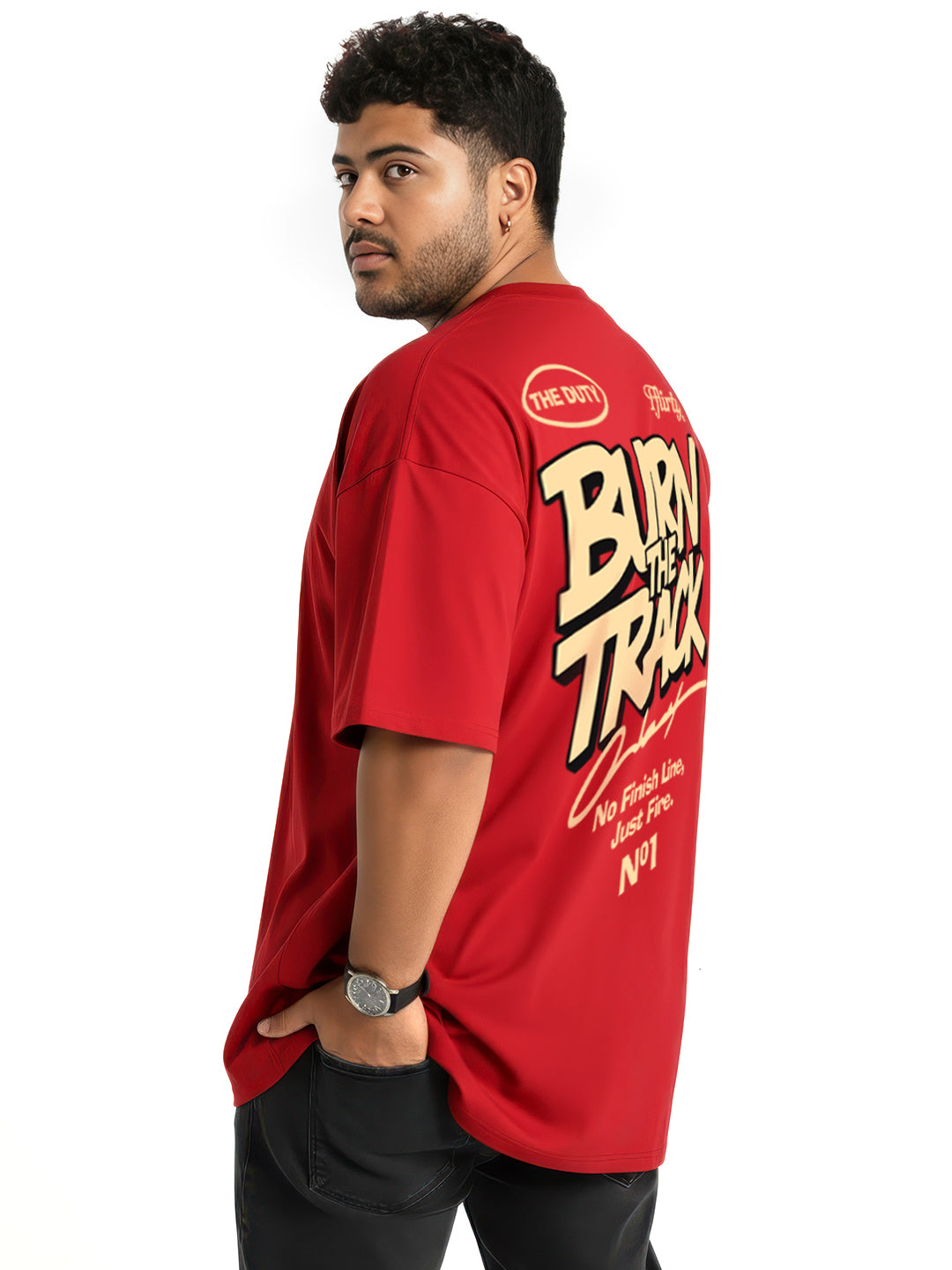 Burn The Track Mens Oversized T-Shirt