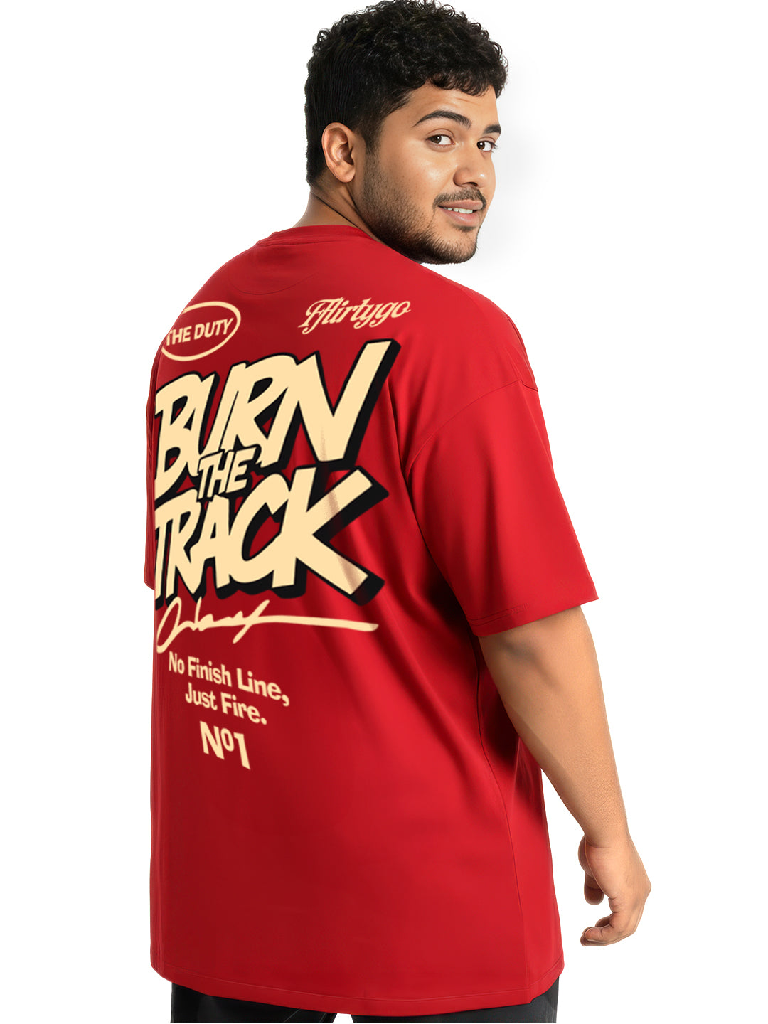 Burn The Track Mens Oversized T-Shirt