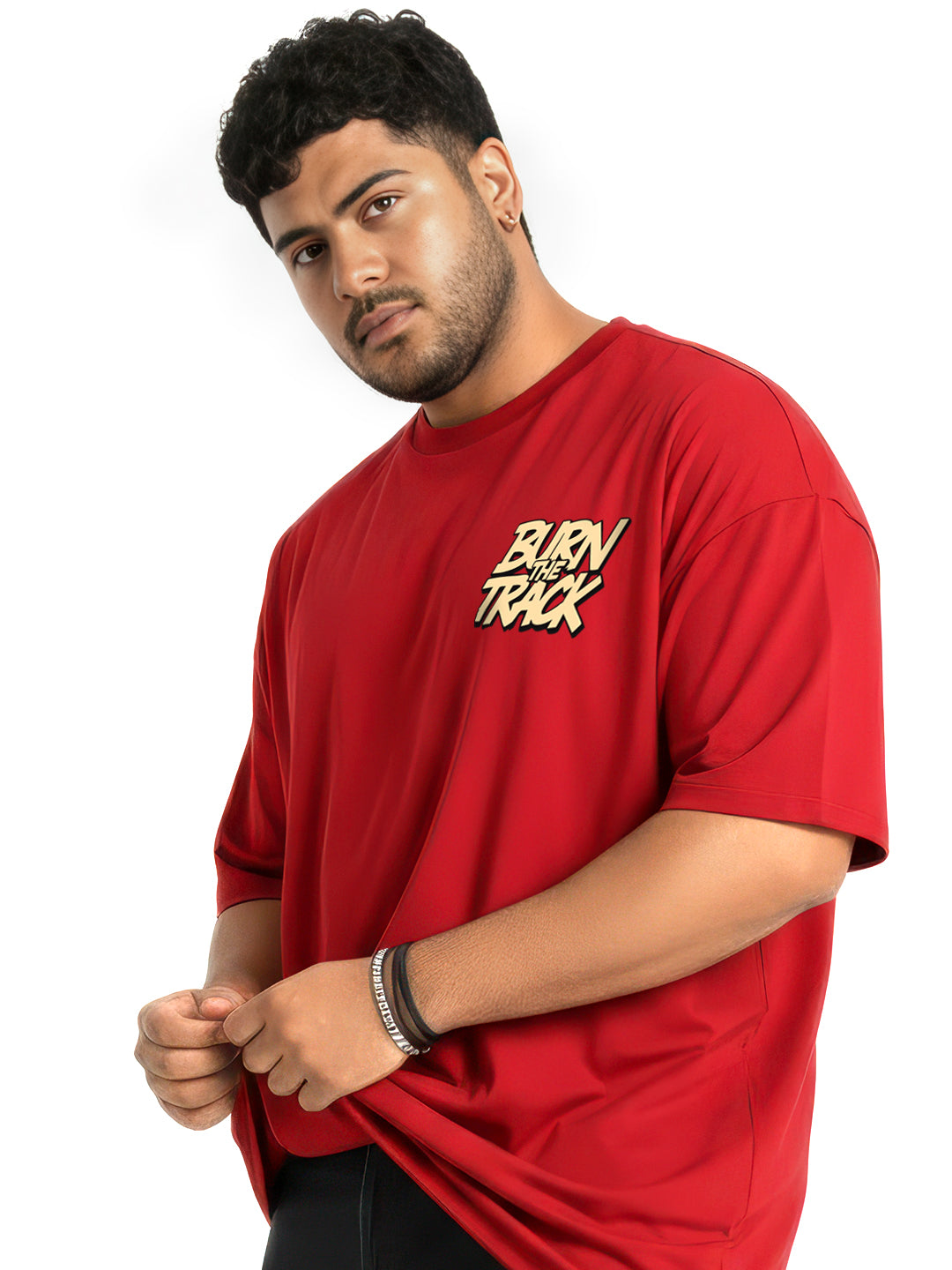 Burn The Track Mens Oversized T-Shirt
